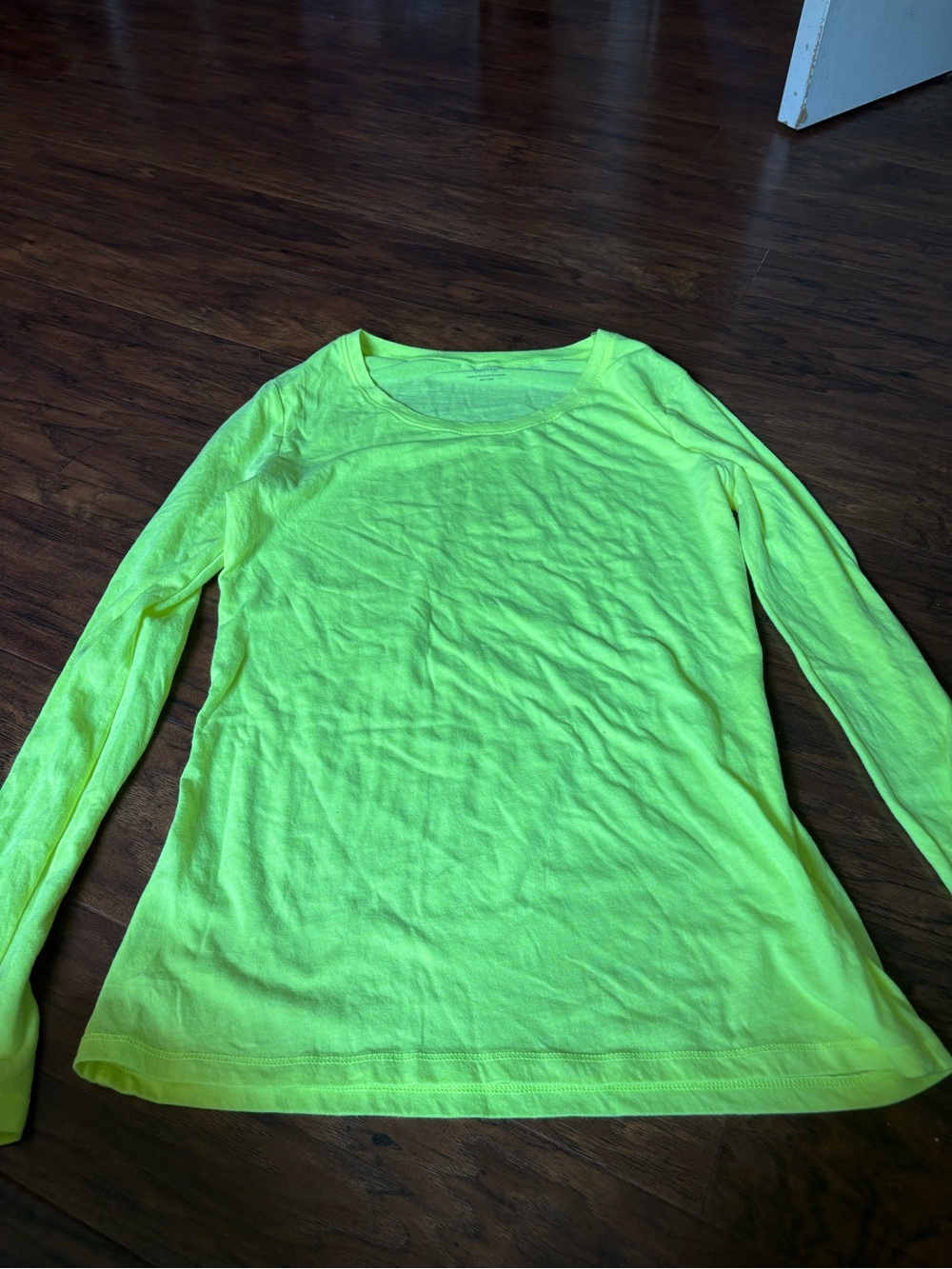 No Boundaries Neon Green Long Sleeve Scoop Neck Top